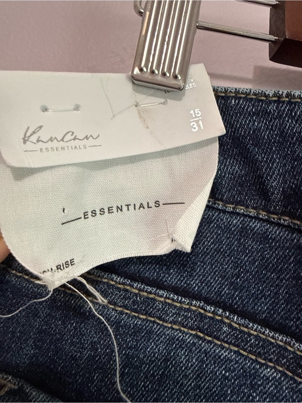 KanCan High Rise Wide Leg Essential Fit Dark Wash Jeans Size 15/31L - Picture 7 of 8